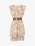 Robe irisée sans manches à imprimé fleurs - Beige - 1