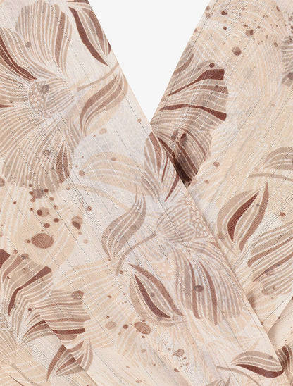 Robe irisée sans manches à imprimé fleurs - Beige - 3