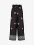 Pantalon imprimé fantaisie à taille élastiquée - Noir - 4