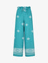 Pantalon imprimé fantaisie à taille élastiquée - Bleu canard - 1
