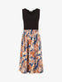Robe midi évasée sans manches imprimé tropical - Bleu - 4