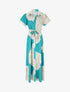 Robe chemise longue imprimé floral - Turquoise - 4