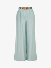 Pantalon uni à taille élastiquée - Vert d&
