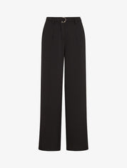 Pantalon ample taille haute uni - Noir - 1