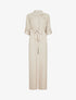 Combinaison fluide uni à manches retroussables - Beige - 1