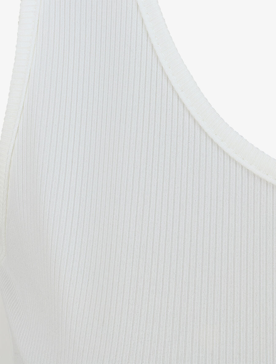 Débardeur côtelé basique coupe ajustée - Blanc - 3