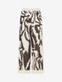 Pantalon droit taille haute imprimé graphique - Marron - 1