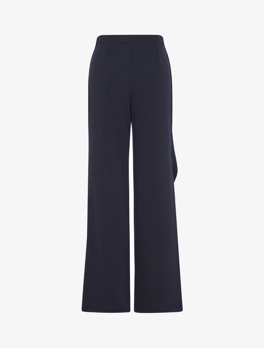 Pantalon fluide à pan drapé - Marine - 2