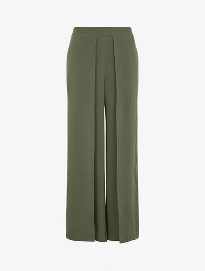 Pantalon fluide à double pans - Kaki - 1