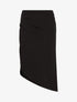 Jupe uni asymétrique effet drapé - Noir - 4