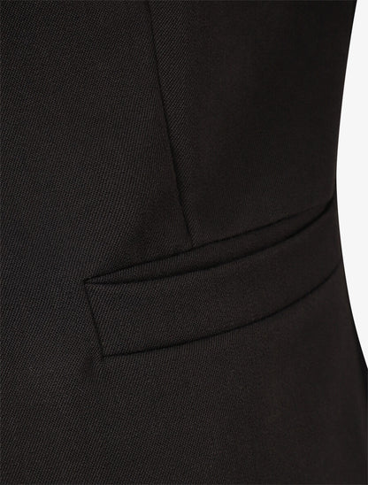 Veste unie boutonnée - Noir - 3