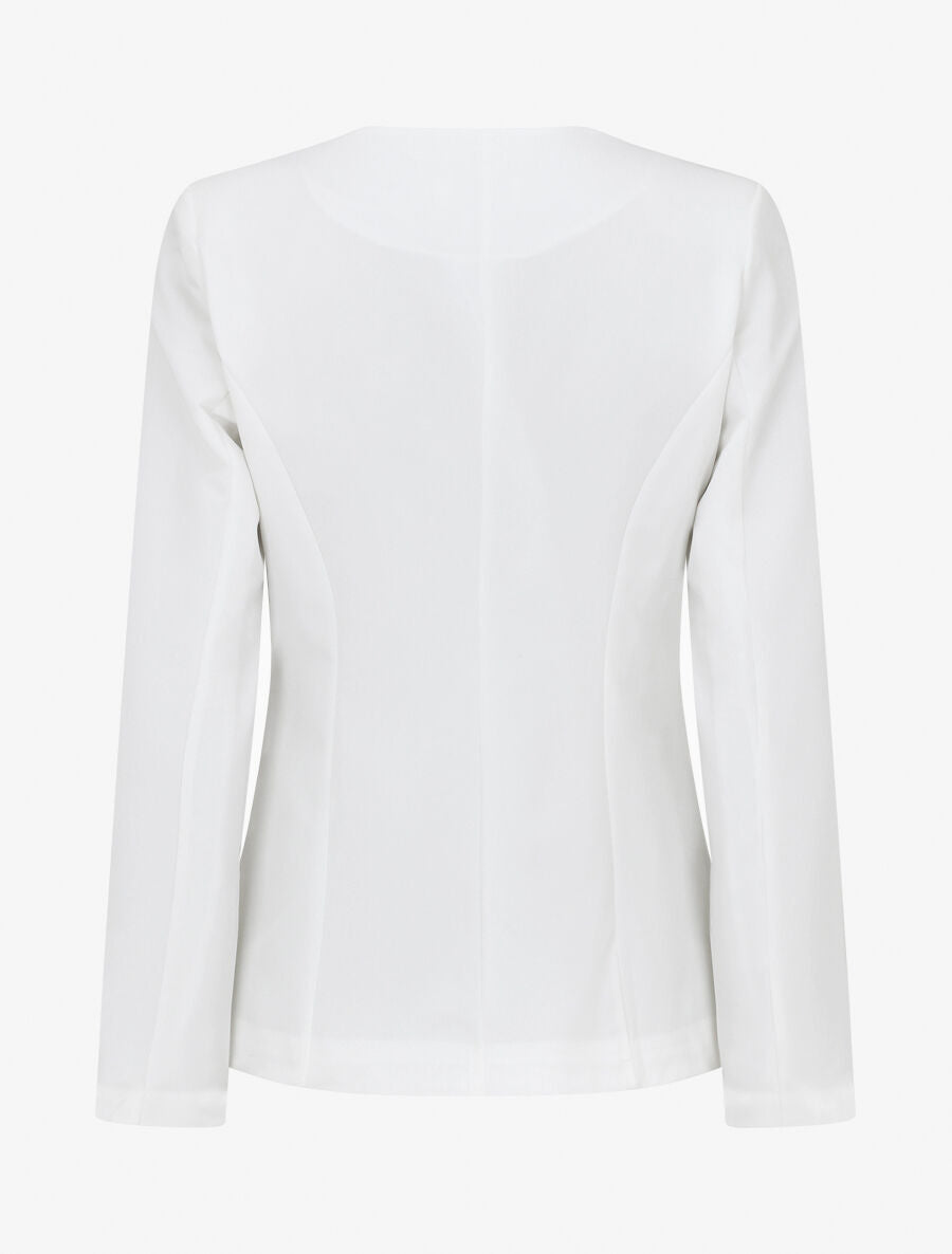 Veste unie boutonnée - Blanc - 2