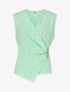 Top droit sans manches flocage plumes irisées - Vert d&