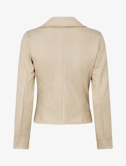 Jacke im Wildleder-Look im Bikerstil - Beige