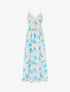 Robe élastiquée imprimé fleuri - Bleu ciel - 1