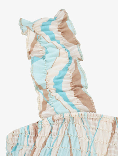 Combinaison imprimé fantaisie à buste élastiqué - Vert d&