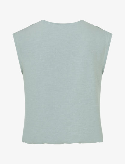 Top boule sans manches à col drapé - Vert d&