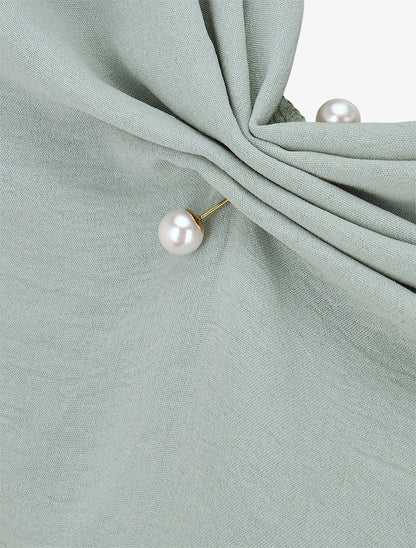 Top boule sans manches à col drapé - Vert d&