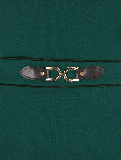 Robe moulante à boucle décorative - Vert sapin - 3