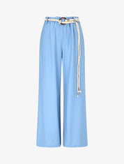 Pantalon uni à taille élastiquée - Bleu ciel - 1