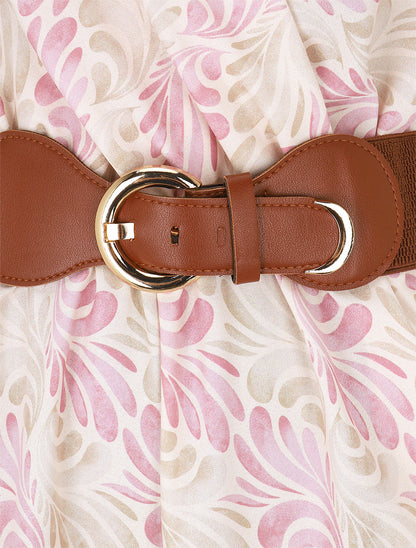 Combishort élastiqué à imprimé foulard - Rose - 3