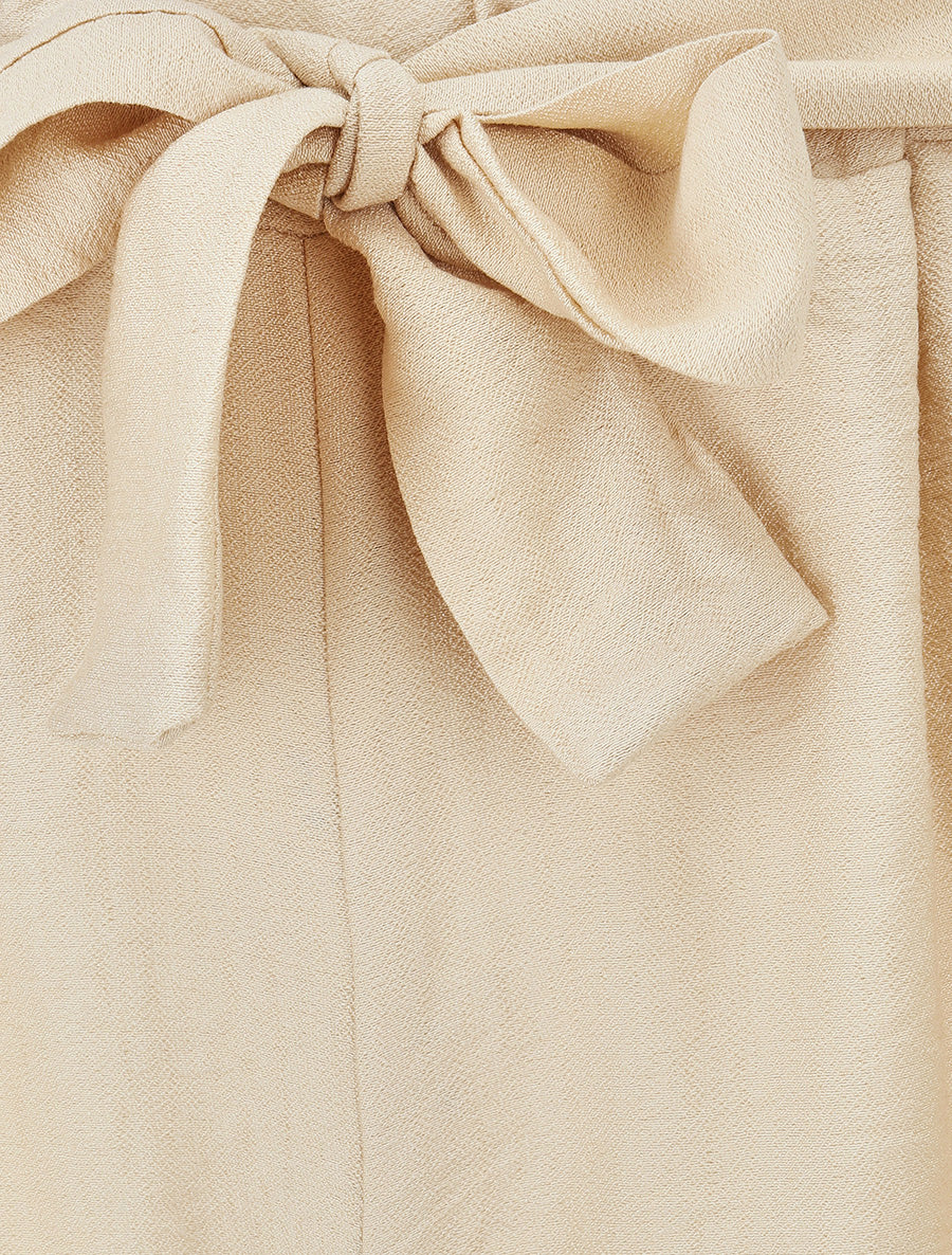 Short uni à revers - Beige - 3