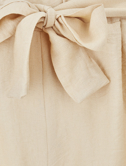 Short uni à revers - Beige - 3