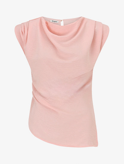 Top asymétrique effet drapé - Rose - 1