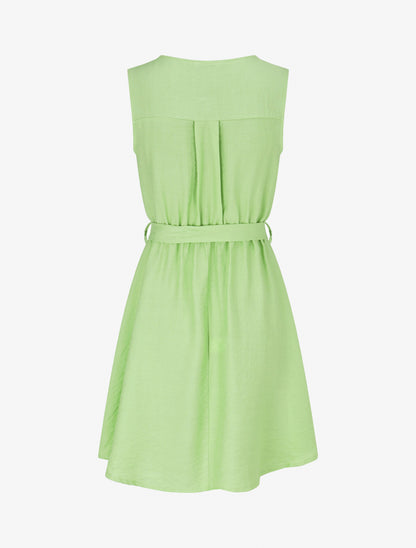 Robe mi-longue coupe évasée - Vert pomme - 2
