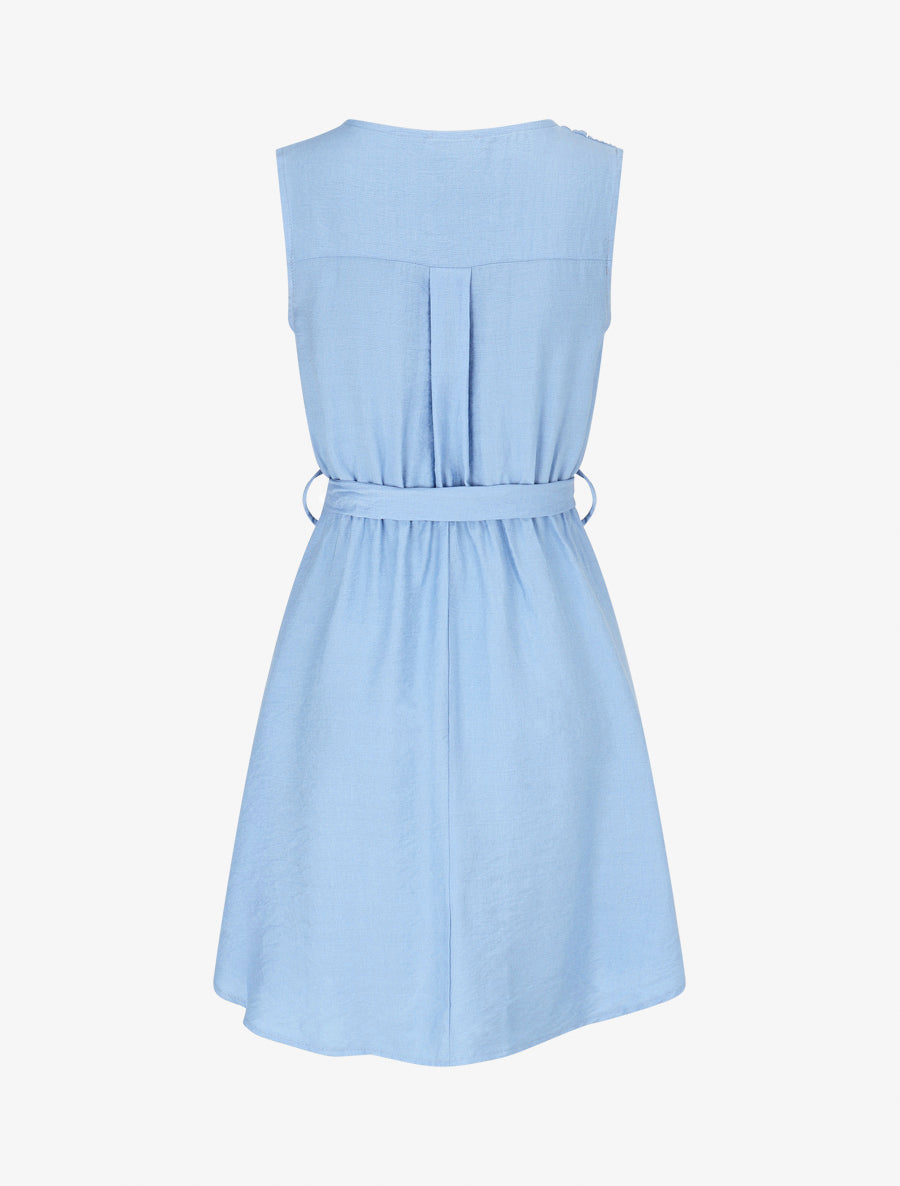 Robe mi-longue coupe évasée - Bleu ciel - 2