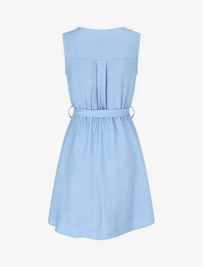 Robe mi-longue coupe évasée - Bleu ciel - 2