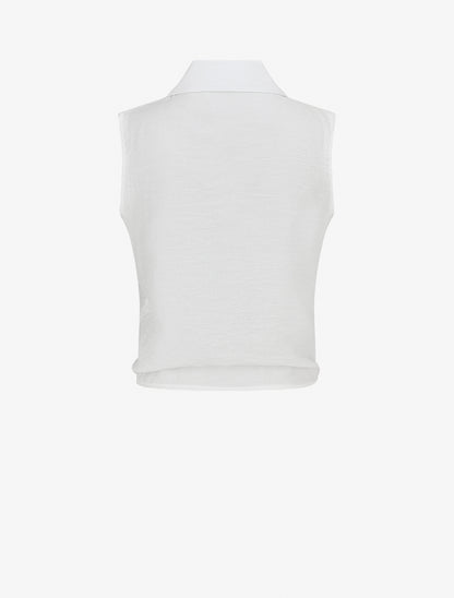 Chemise sans manches à nouer - Blanc - 2