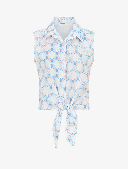 Chemise sans manches à nouer imprimé 70&
