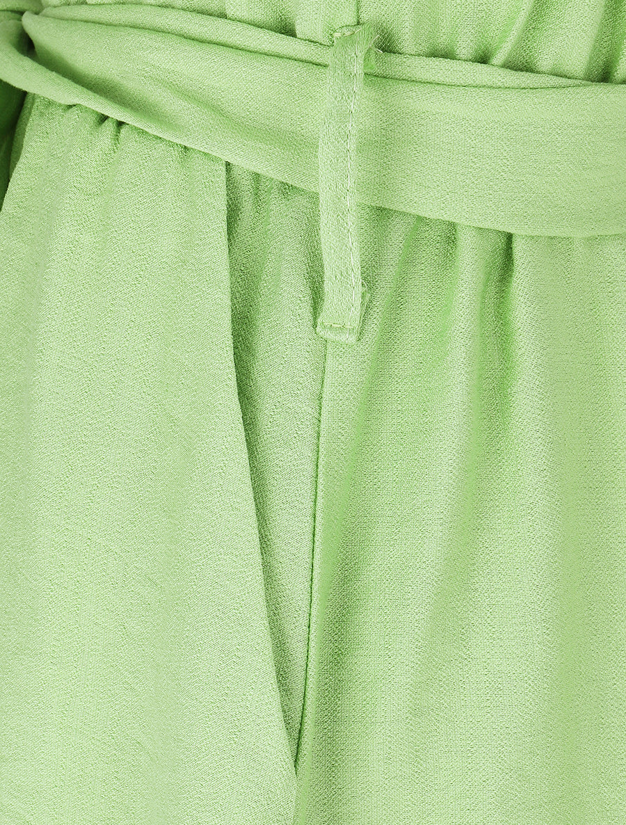 Combishort évasé style chemise - Vert pomme - 3