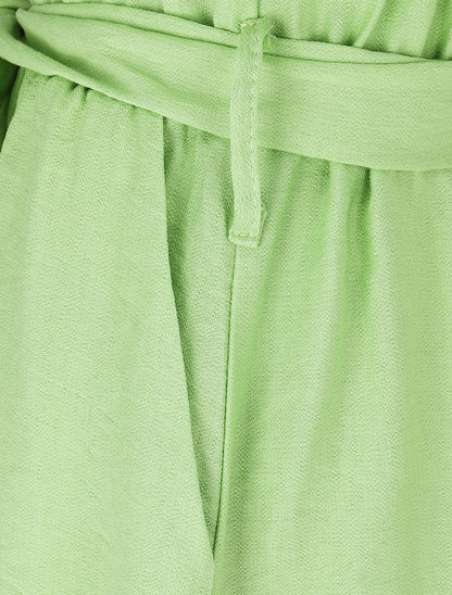 Combishort évasé style chemise - Vert pomme - 3