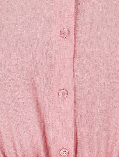 Combishort évasé style chemise - Rose - 3