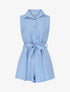 Combishort évasé style chemise - Bleu ciel - 1