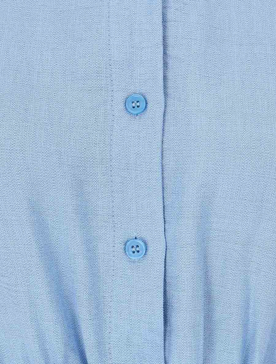 Combishort évasé style chemise - Bleu ciel - 3