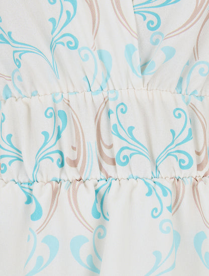 Top empire sans manches imprimé graphique - Turquoise - 3