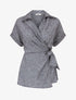 Blouse manches courtes à col cache-coeur - Gris - 1