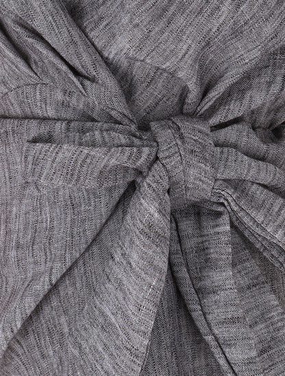 Blouse manches courtes à col cache-coeur - Gris - 3
