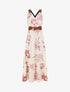 Robe longue élastiquée imprimé fleuri - Rose - 1