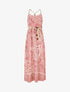 Robe longue imprimé fleurs tropicales à bretelles en corde - Rose - 1