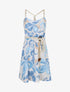 Robe à bretelles imprimé abstrait - Bleu - 1