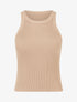 Crop top uni côtelé - Camel - 1