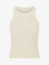 Crop top uni côtelé - Beige - 1
