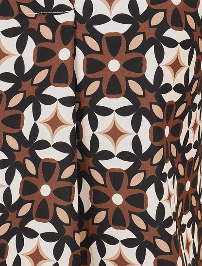 Blouse imprimé fleurs graphiques - Noir - 3