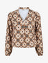 Blouse imprimé fleurs graphiques - Taupe - 1
