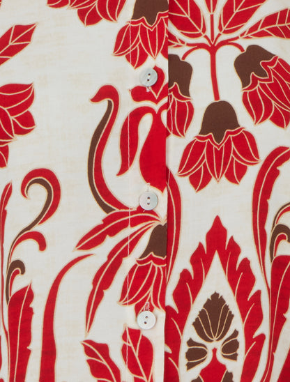 Chemise sans manches imprimé tropical - Rouge - 3