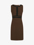 Robe moulante à bande tressée pailletée - Marron - 1